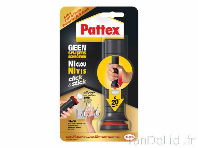 Applicateur de colle Click & Fix Pattex, le prix 4.99 € 
- Facile, rapide ...