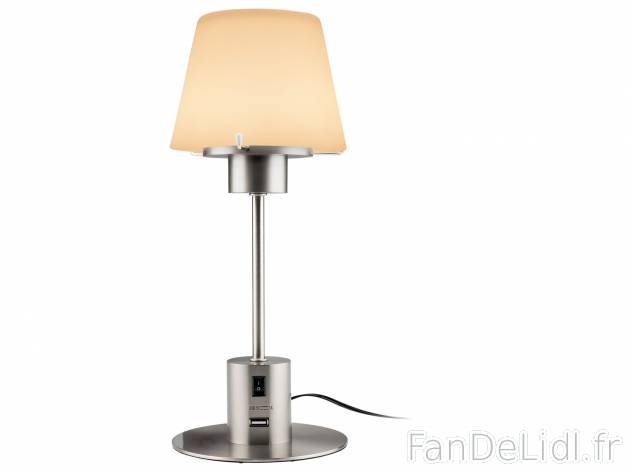 Lampe de table à LED avec port USB , le prix 14.99 € 
- Abat-jour en verre dépoli
- ...