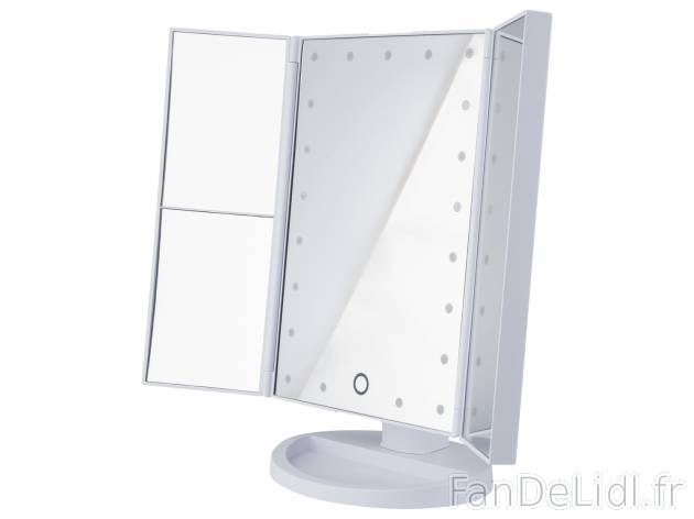 Miroir cosmétique LED , le prix 14.99 € 
- Miroir inclinable à 70°
- Vue ...