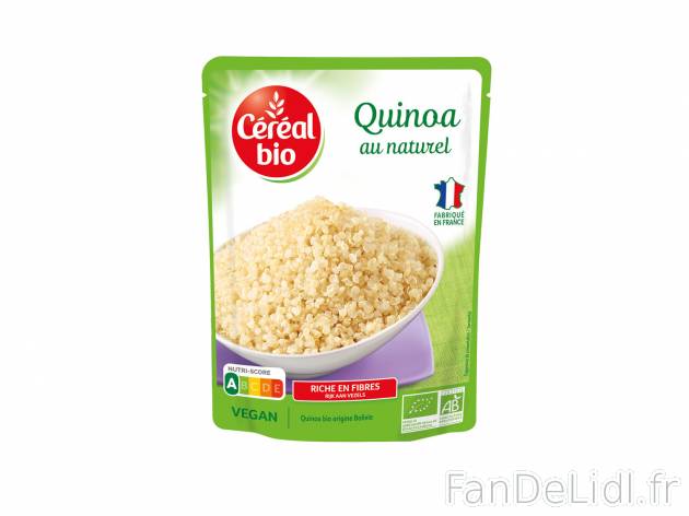 Céréal Bio Quinoa nature , le prix 1.51 € 
- Le paquet de 220 g : 2,01 € ...