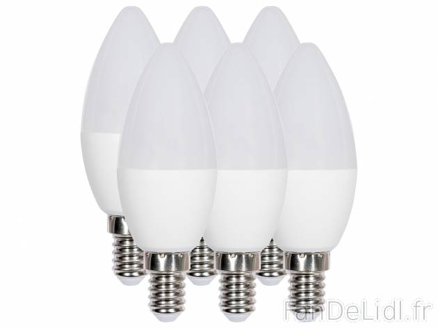Ampoules LED , le prix 6.99 € 
- Au choix : E14, Light (6 W, 40 W), 470 lumen ...