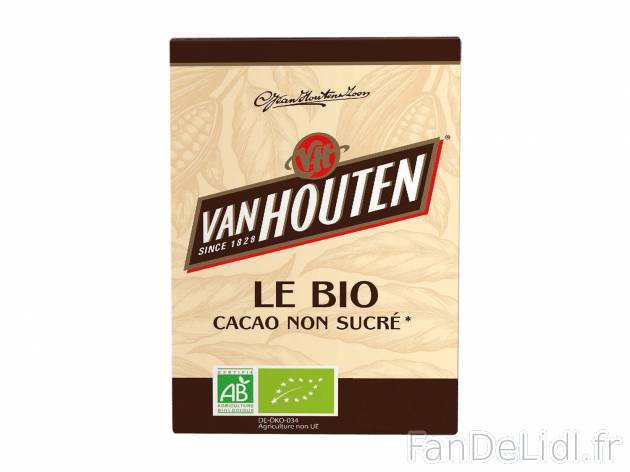 Van houten cacao en poudre 100% Bio , le prix 1.86 € 

Caractéristiques

- ...