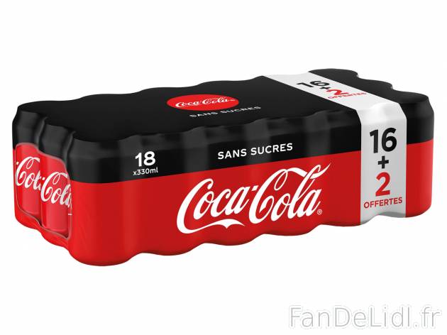 Coca-Cola Zero Sucres , le prix 6.85 €  
-  16 canettes + 2 OFFERTES