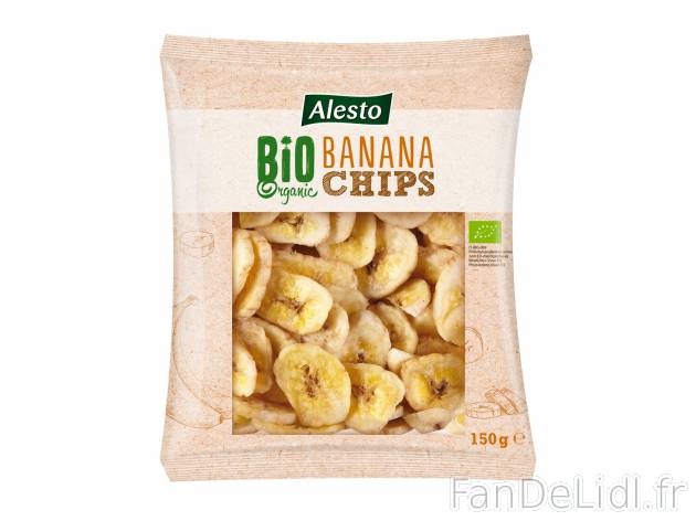 Chips de banane Bio , le prix 1.79 €  

Caractéristiques

- Bio Européen