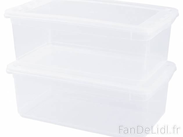 Boîtes de rangement transparentes , le prix 14.99 € 
-  Set de 8 : 3 x 1,7 ...
