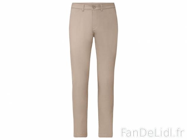 Pantalon chino , le prix 9.99 € 
- Du 38 au 48 selon modèle
- Ex. 98 % coton ...