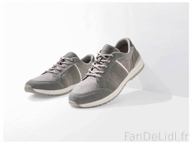 Sneakers homme , le prix 17.99 € 
- Du 41 au 45 selon modèle
- Ex. dessus cuir, ...