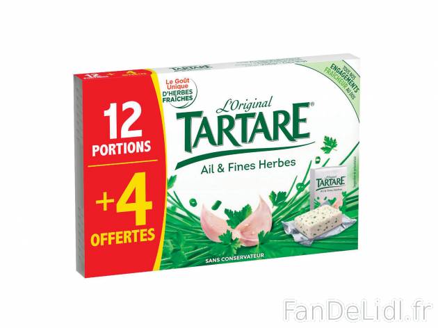 Tartare Ail & Fines Herbes , le prix 1.99 € 
- 12 + 4 portions OFFERTES
- ...