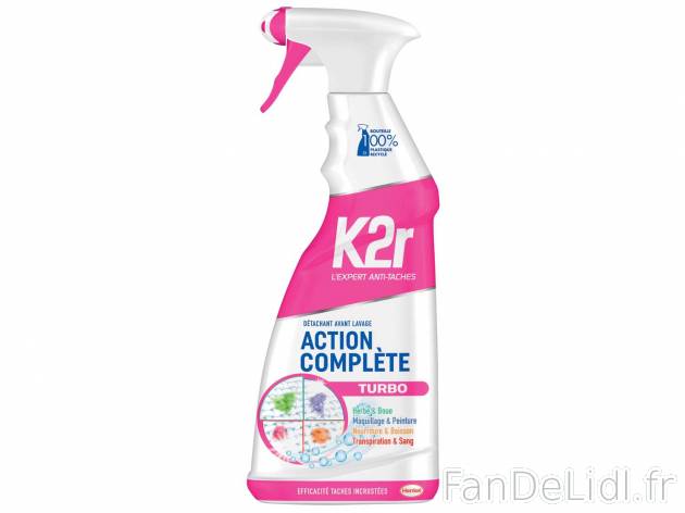 K2R , le prix 2.55 € 
- Le produit de 750 ml : 3,93 € (1 L = 5,24 €)
- Les ...