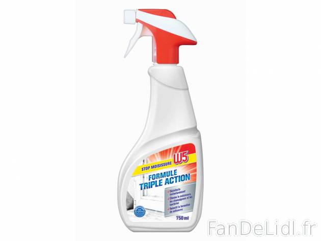 Spray nettoyant , le prix 1.49 €  
-  Au choix : anti-moisissures ou pour joints