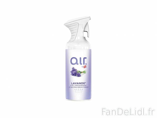 Spray désodorisant , le prix 1.99 €  
-  Au choix : lavande, magnolia ou bambou
