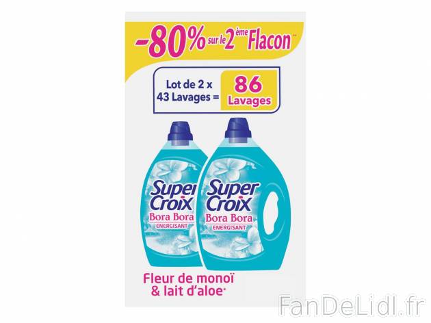 Super Croix lessive Bora Bora , le prix 8.33 € 
- 43 lavages x 2
- Lot de 2 ...