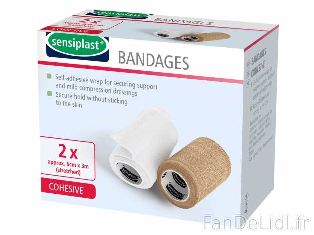 Bandage, bandes ou compresses , le prix 1.99 € 
- Au choix : Bandes de contention, ...