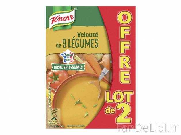 Knorr velouté de 9 légumes , le prix 2.11 &#8364;