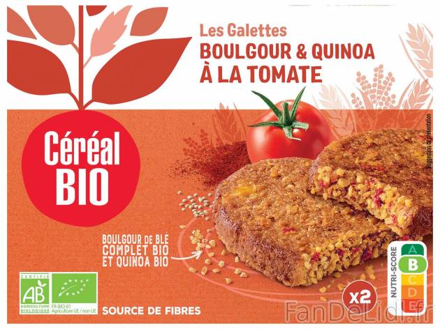 Céréal Bio galettes boulghour et quinoa à la tomates , le prix 1.34 &#8364; ...