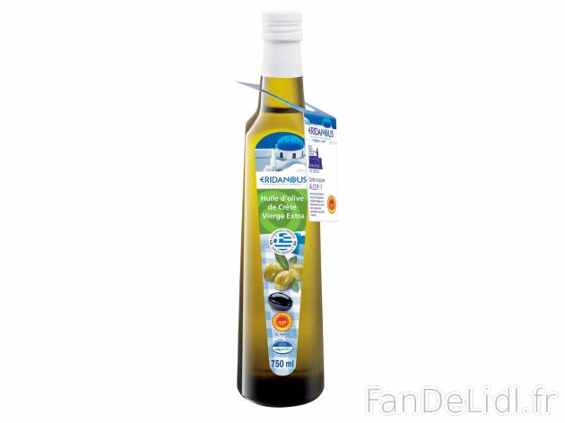 Huile d’olive de Crète vierge extra AOP1 , prezzo 5.99 € per 750 ml 
    