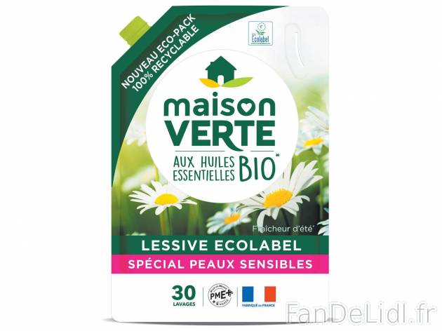 Maison Verte recharge pour lessive liquide fraîcheur , le prix 3.67 € 
- Le ...