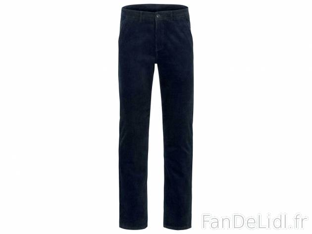 Pantalon en velours , le prix 9.99 € 
- Du 38 au 48 selon modèle
- Ex. 98 % ...