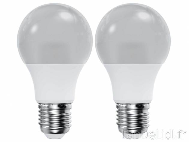 Ampoules LED , le prix 2.99 € 
- Au choix :
- E27 : 9,5 W, 806 lm, lot de 2
- ...