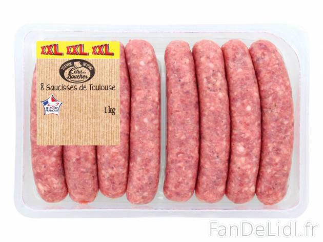 8 saucisses de Toulouse , le prix 4.49 &#8364; 

Caractéristiques

- Transformé ...