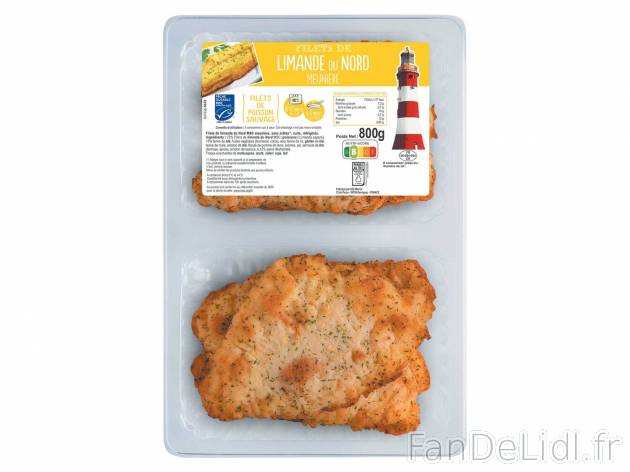 Filets de limande du Nord MSC meunière , le prix 7.49 &#8364; 

Caractéristiques

- ...