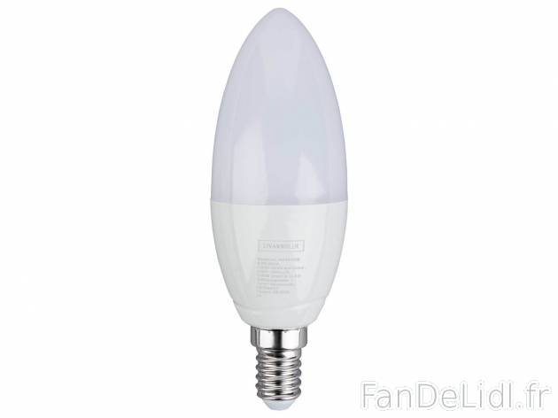 Ampoule LED connectée , le prix 9.99 € 
- E14, 6,5 W, 470 lm
- Commande vocale
- ...