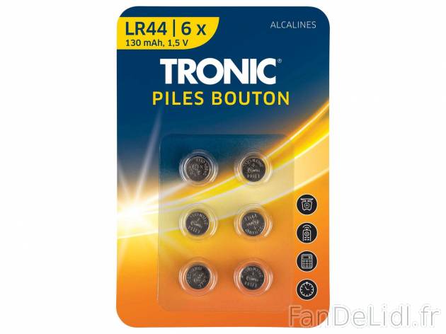 Piles bouton , le prix 1.49 € 
- Au choix : CR 2025, 160 mAh, 3 V, ou LR44, 130 ...