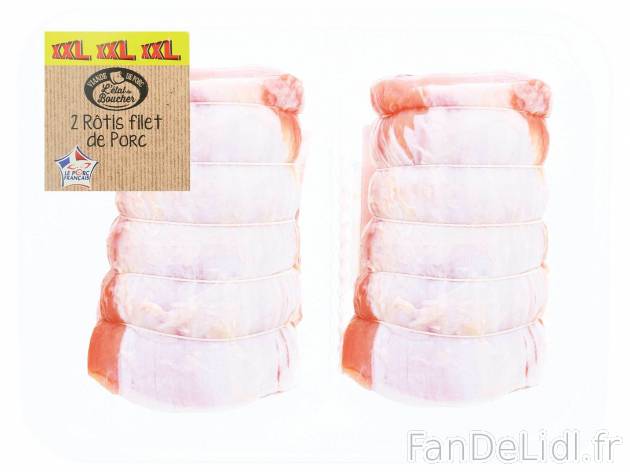 2 rôtis filet de porc , le prix 6.19 € 
- Les 2 rôtis : environ 1,5 kg
Caractéristiques

- ...