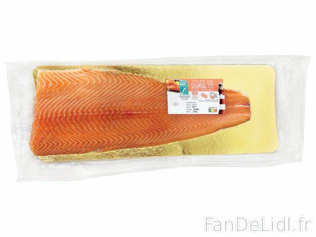 Filet de saumon ASC entier , le prix 13.99 € 
- Avec peau et sans arêtes
- ...