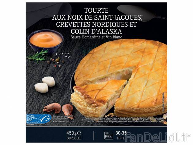 Tourte aux noix de Saint-Jacques crevettes nordiques et , le prix 4.49 &#8364; ...