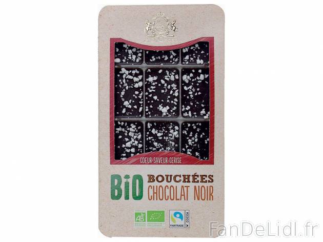 Bouchées de chocolat Bio , le prix 2.29 &#8364; 
- Au choix : chocolat noir ...