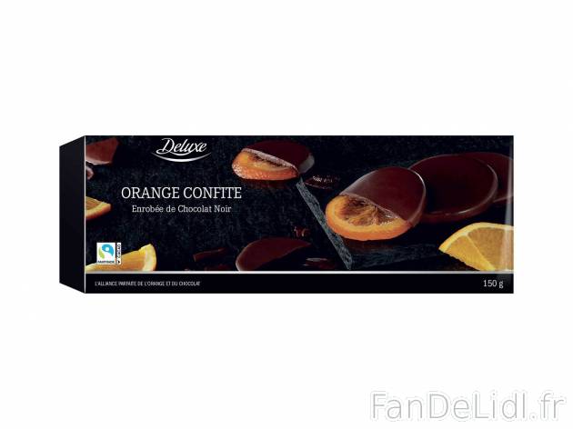 Orange confite au chocolat noir , le prix 1.99 &#8364;