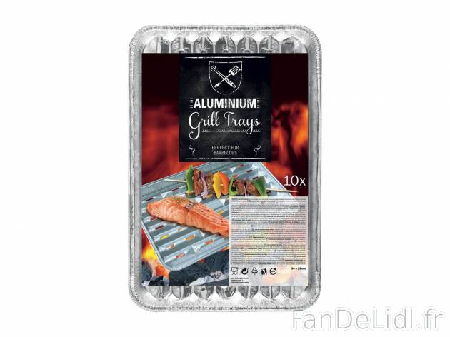 10 plateaux aluminium pour grillades , le prix 2.49 &#8364;