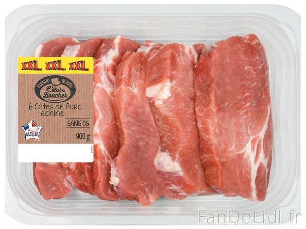 Côtes de porc échine sans os x6 , le prix 6.49 € 

Caractéristiques

- ...