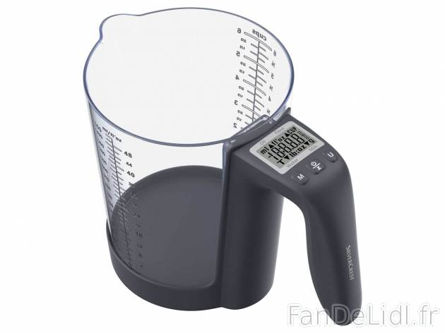 Verre doseur balance , le prix 9.99 &#8364; 
- Env. 1,5 L
- Max. 5 kg
- Graduation ...