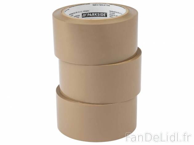 Rubans adhésifs , le prix 2.99 € 
- Lot de 3
- Env. 66 m x 50 mm
- Autre modèle ...