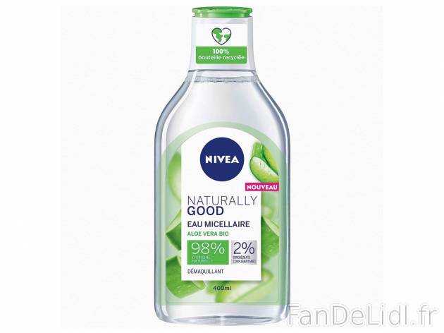 Nivea Naturally Good eau micellaire , le prix 3.24 €  
-  À l&apos;aloe vera Bio