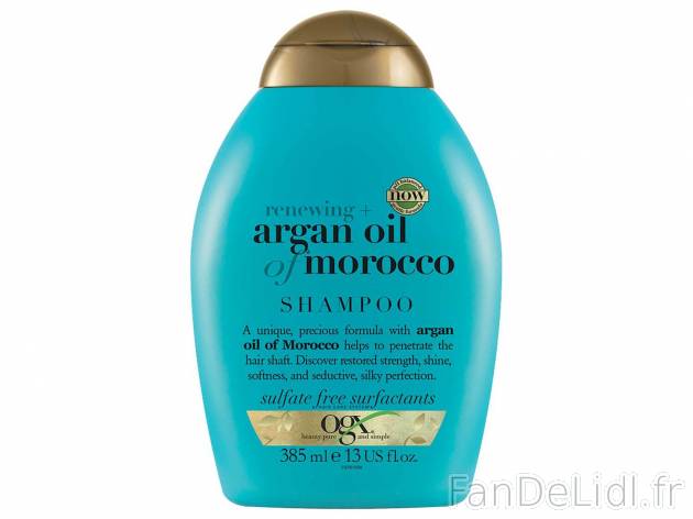 OGX shampooing , le prix 6.49 &#8364;  
-  Vari&eacute;t&eacute;s au choix