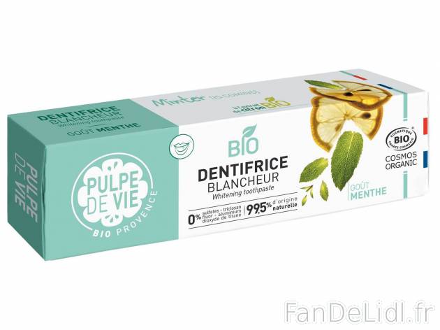 Pulpe de Vie dentifrice blancheur Bio , le prix 2.52 &#8364; 
- Go&ucirc;t ...