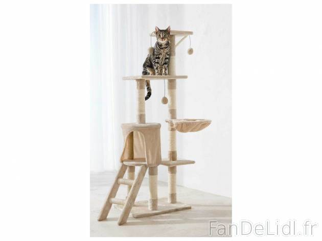 Arbre à chat , le prix 39.99 € 
- 6 kg max.
- 5 niveaux
- Pour jouer, grimper ...