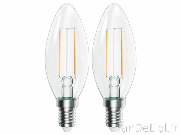 Ampoule LED à filament , le prix 2.99 € 
- Au choix :
- E14, 4,7 W, 470 lm, ...