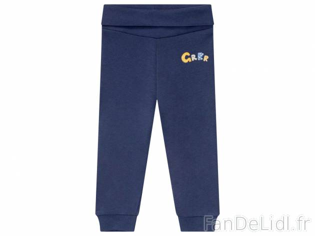 Pantalons molletonnés en coton bio bébé , le prix 5.99 € 
- Du 2-6 mois (62/68 ...