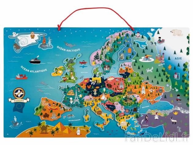 Carte du monde ou dEurope magnétique en bois , le prix 14.99 &#8364; 
- Illustration ...