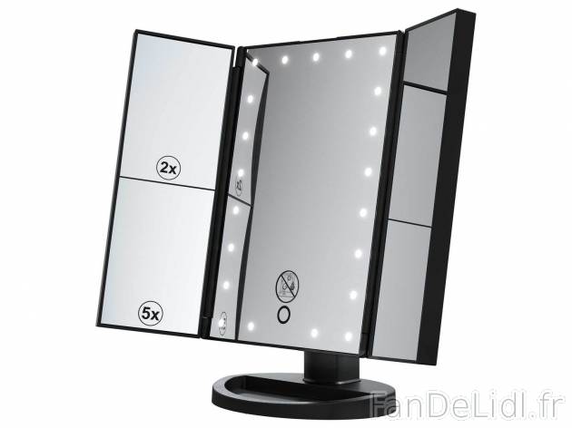 Miroir cosmétique LED , le prix 10.99 € 
- Miroir inclinable à 70°
- Vue ...