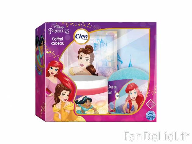 Coffret princesses Disney , le prix 4.99 &#8364; 
- Contient : boule de bain, ...