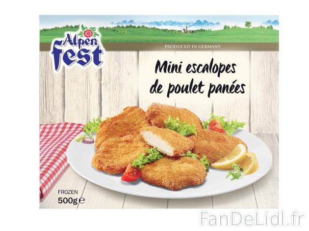 Mini escalopes de poulet panées1 , prezzo 2.99 € per 500 g 
    