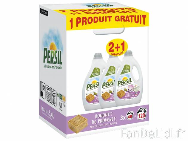 Persil lessive liquide , le prix 13.78 €  
-  Bouquet de Provence
-  120 lavages !