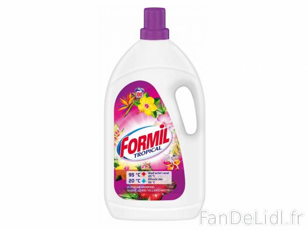 Lessive liquide Tropical , le prix 8.49 &#8364;  
-  5 L !