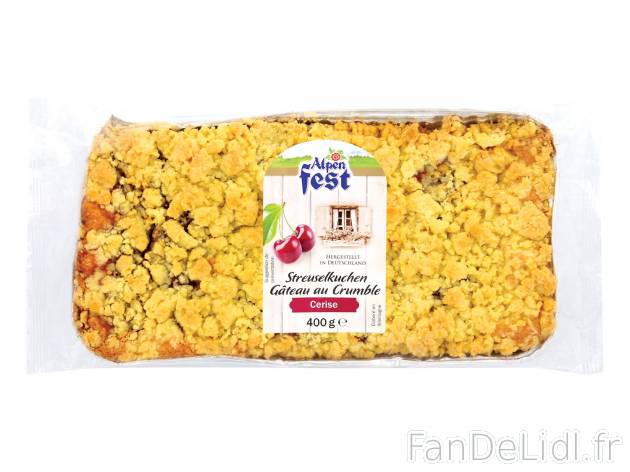 Crumble aux fruits1 , prezzo 1.59 € per 400 g choix 
-  Au choix : cerise ou pomme