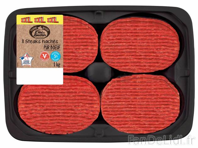 8 steaks hachés , le prix 11.49 &#8364; 
- 5 % Mat.Gr. sur produit fini
Caractéristiques

- ...